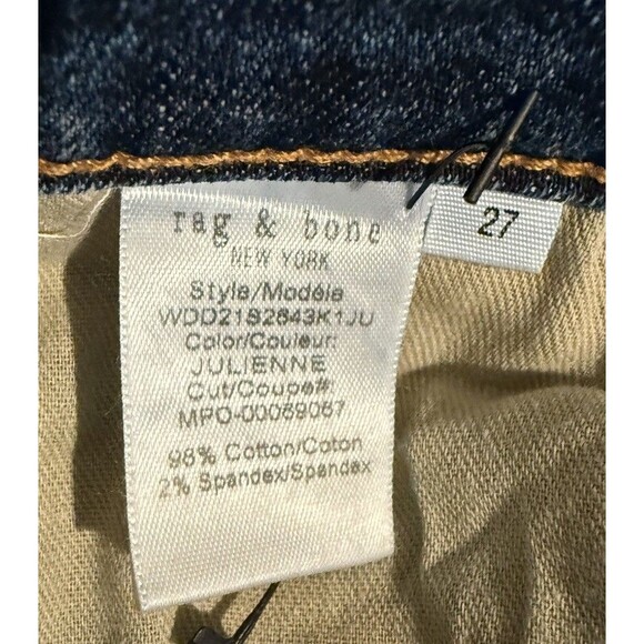 Rag & Bone Women's Blue Dre Slim Boyfriend Distressed Jeans Pants Size 27 - Picture 8 of 9